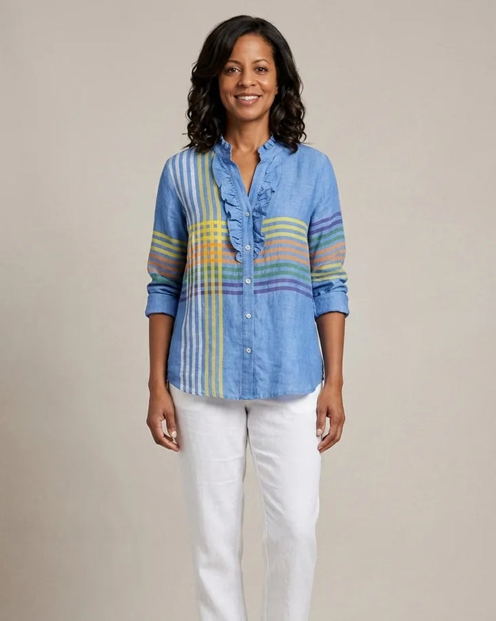 Tina | Elegant Linen Summer Blouse