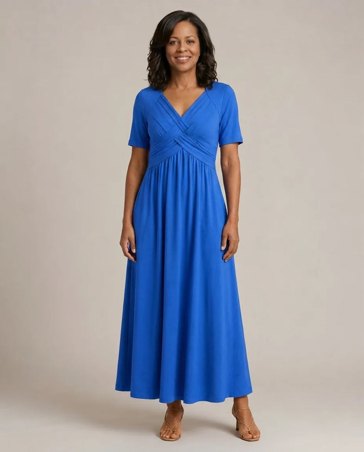 Angeli |  Elegant Midi Dress — Blue