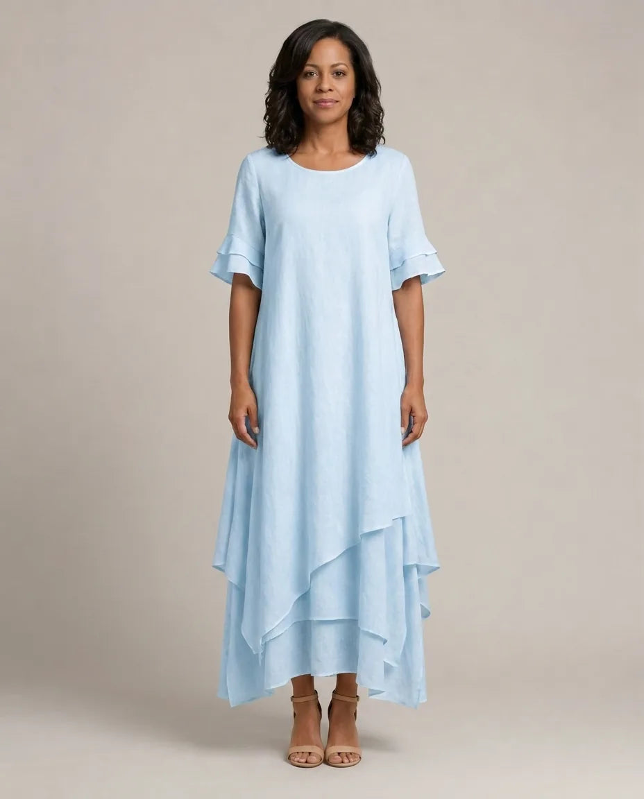 Liora | Flowing Grace Maxi Dress — Blue
