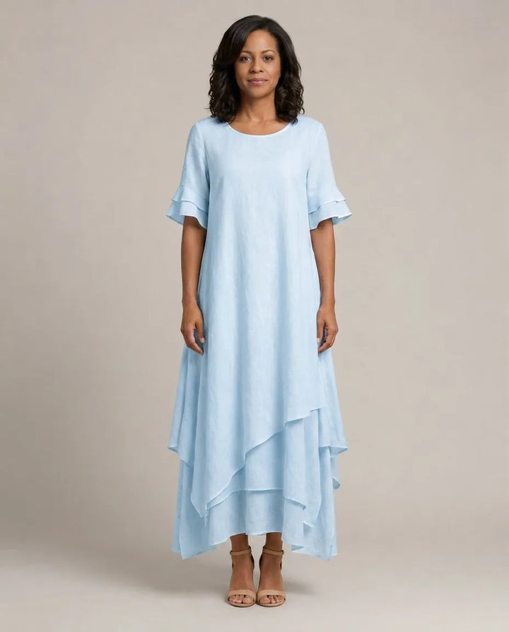 Liora | Flowing Grace Maxi Dress — Blue