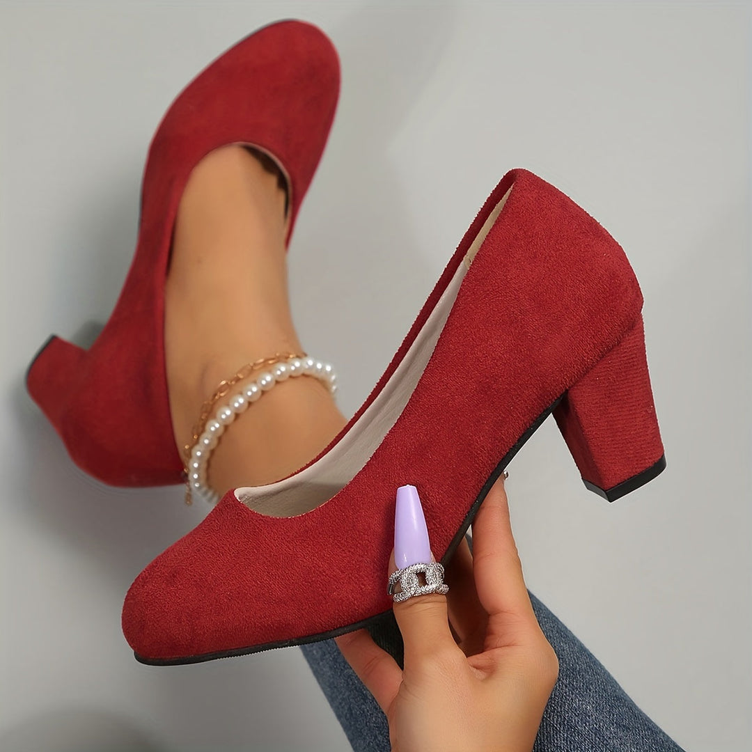 Laure - Wide-toe Pumps with Stable Heel