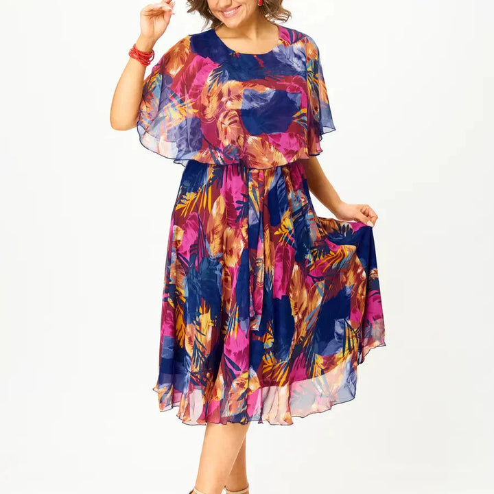 Amelia | Vibrant Print Midi Dress