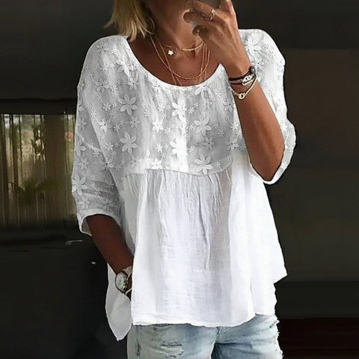 Rosanna | Embroidered Floral Patchwork Blouse
