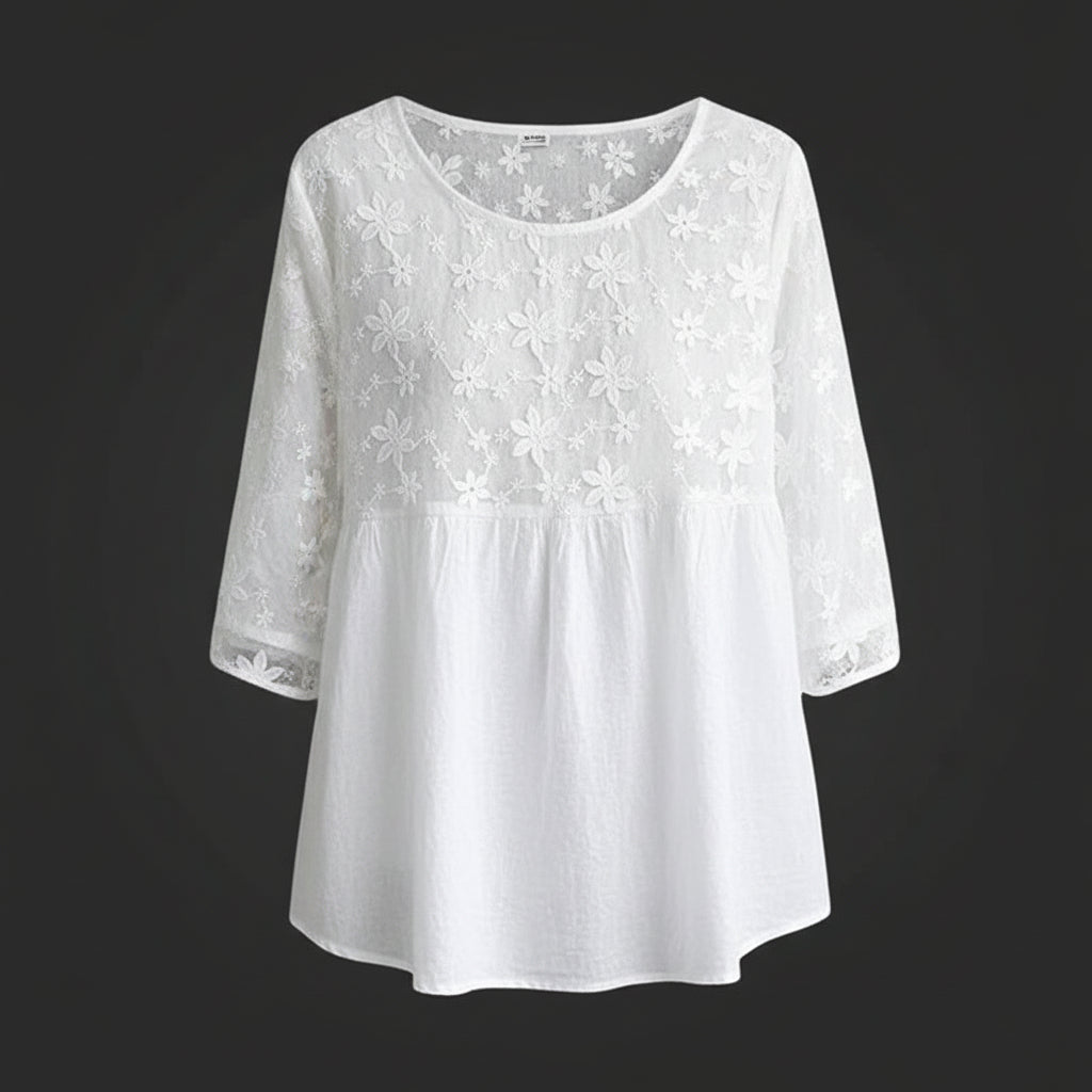 Rosanna | Embroidered Floral Patchwork Blouse