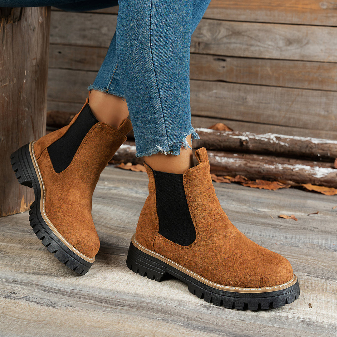 Anya - Anti-Slip Flat Platform Ankle Boots