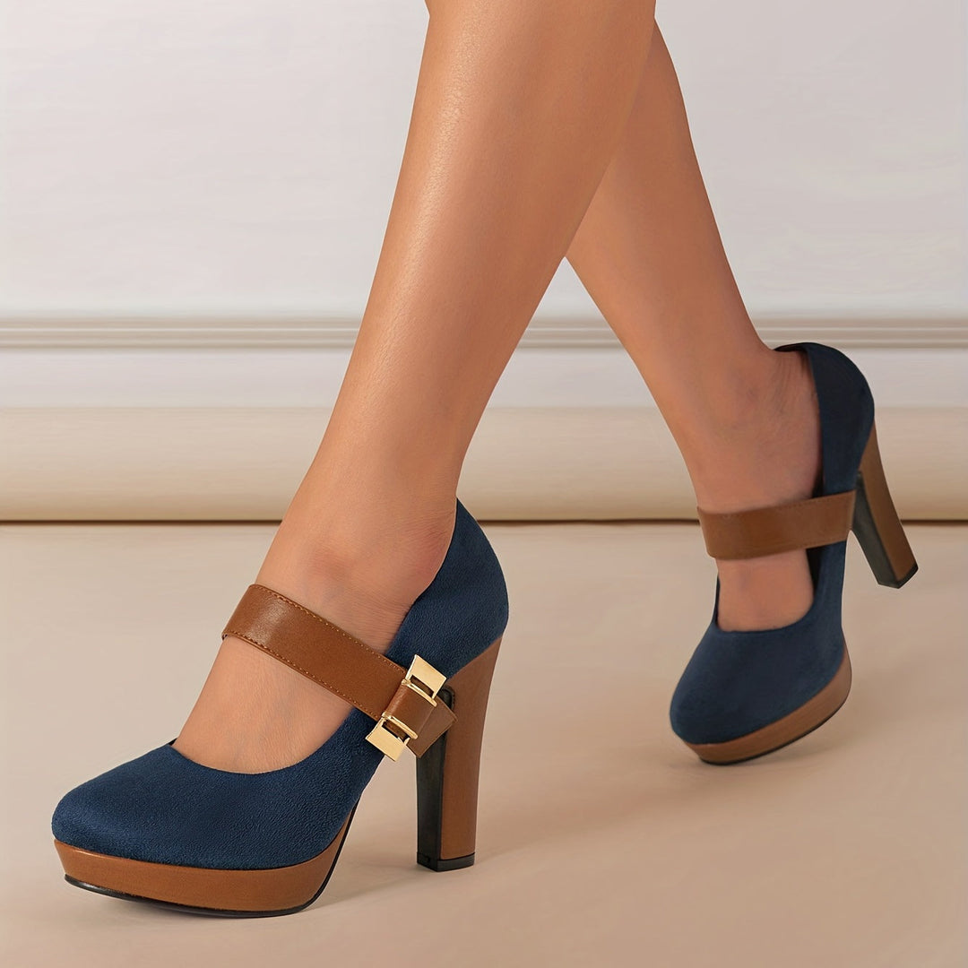 Chantrel - Elegant pumps with square Heels