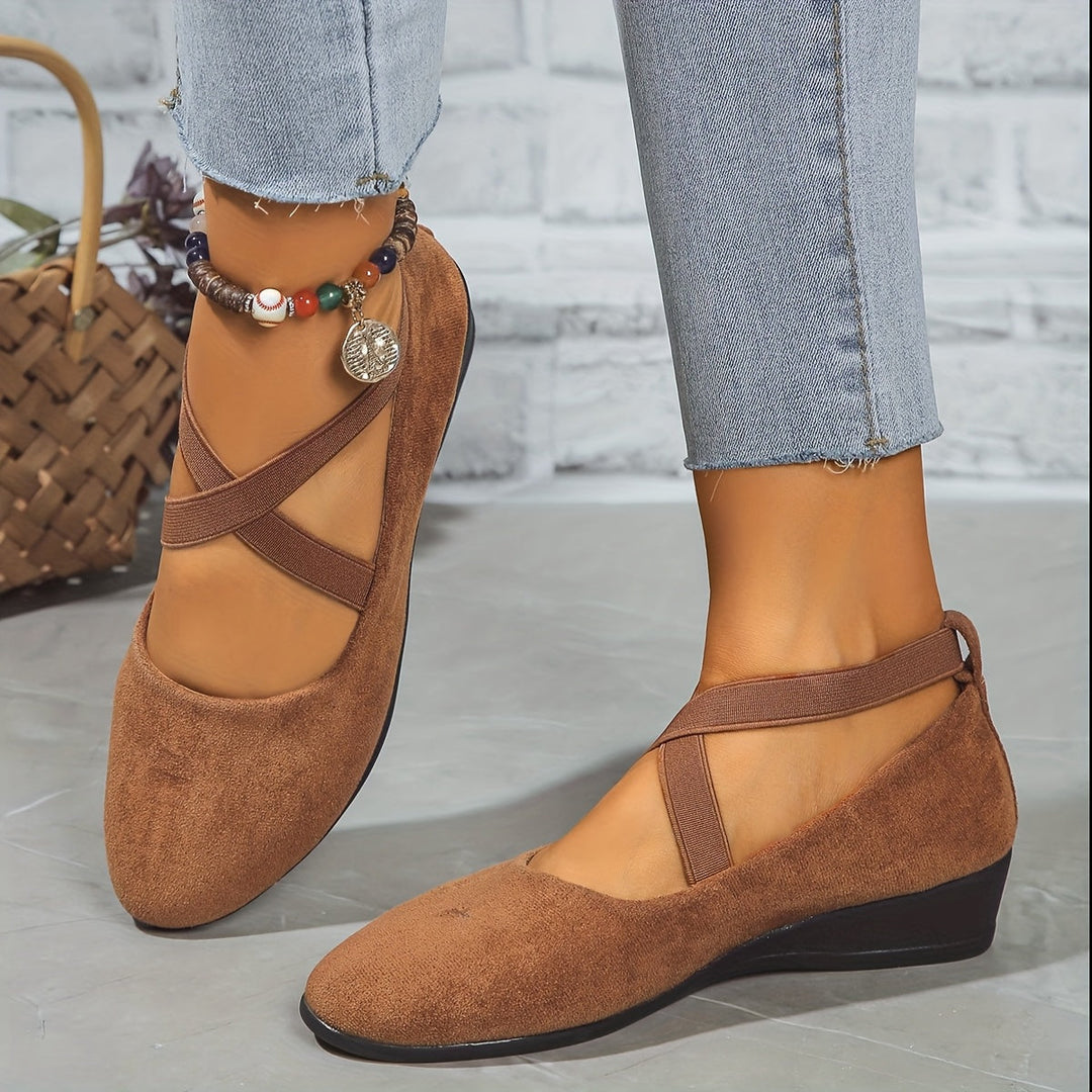 Elise - Ballerina Flats with Criss-Cross Straps