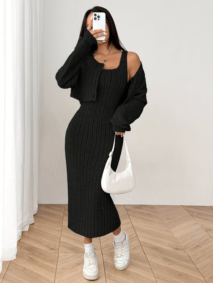 Alexa | Elegante Long Sleeve Top and Jacket Set