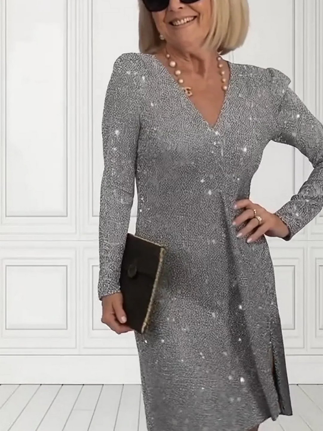 Isabella | Long Sleeve Sequin Dress