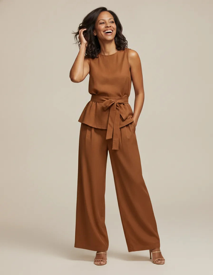 Discover Coordinated Sophistication and All-Day Comfort: The Camila Set — Chocolate