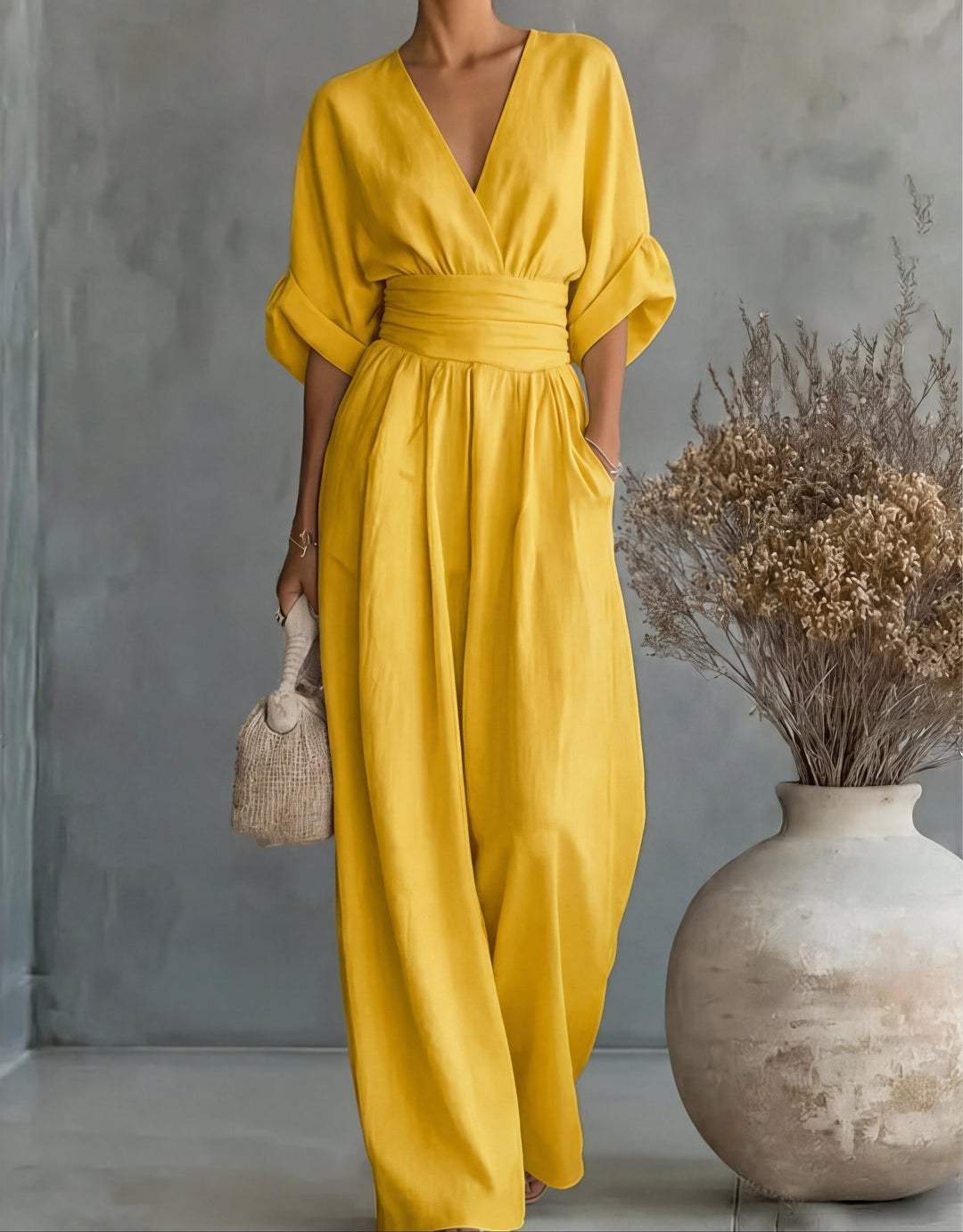 Brooklyn | Elegant V-Neck Wide-Leg Jumpsuit