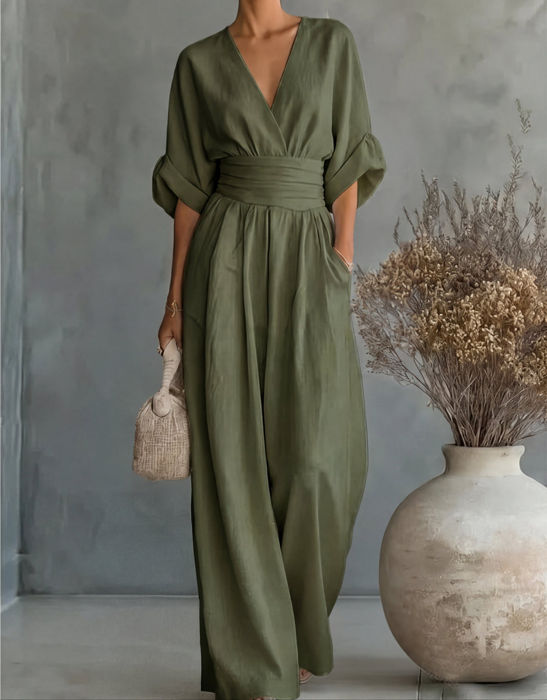 Brooklyn | Elegant V-Neck Wide-Leg Jumpsuit