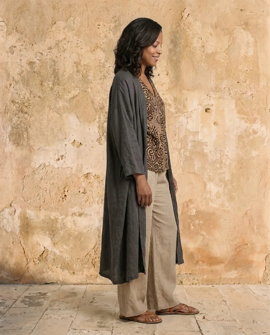 Suzanne | Bohemian Three-Piece Pant Set — Dark gray