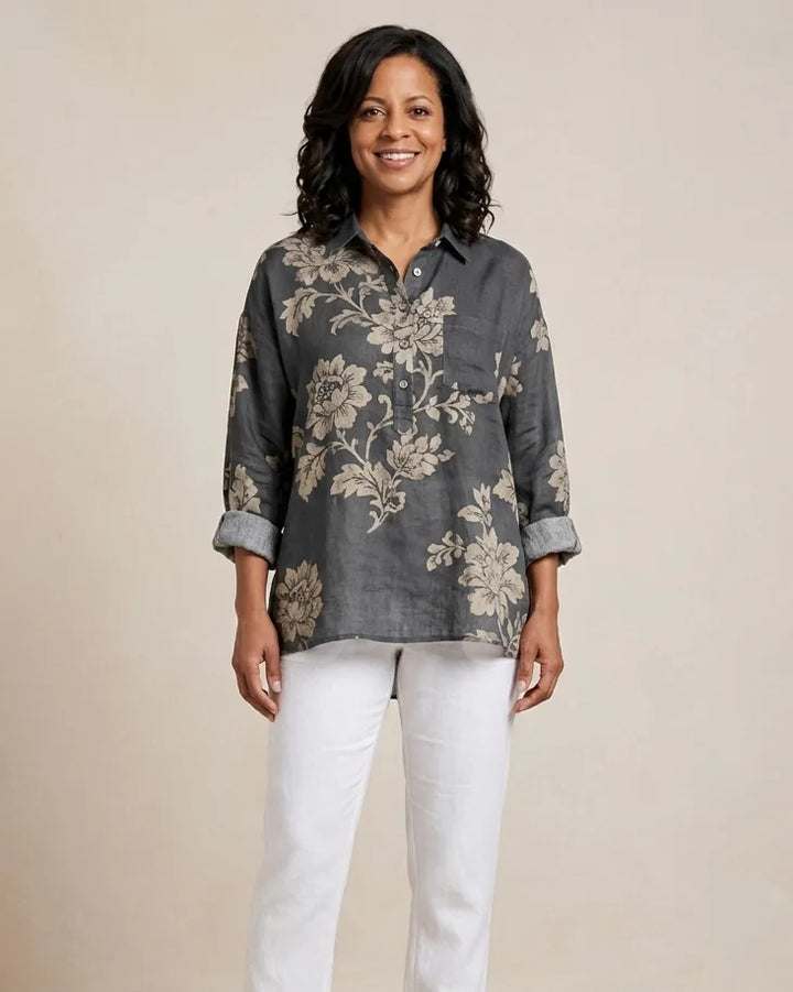 Celeste | Elegant Linen Summer Blouse