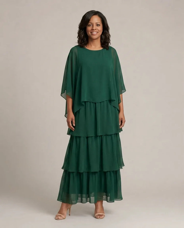 Lara | Elegant Flowing Maxi Dress — Dark Green