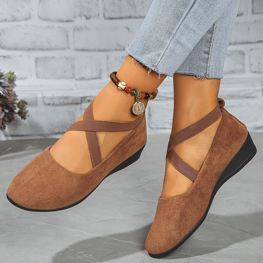 Elise - Ballerina Flats with Criss-Cross Straps