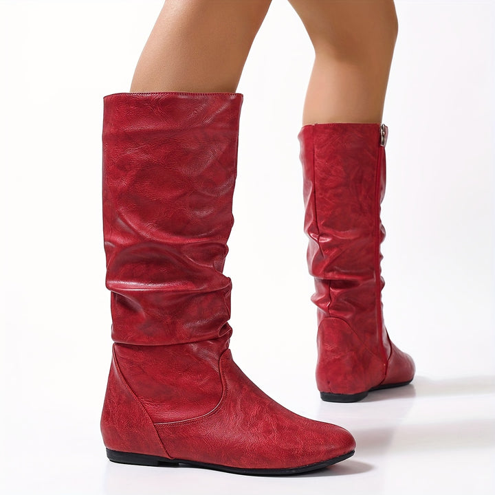 Moniek - Round Toe French Heel Boots
