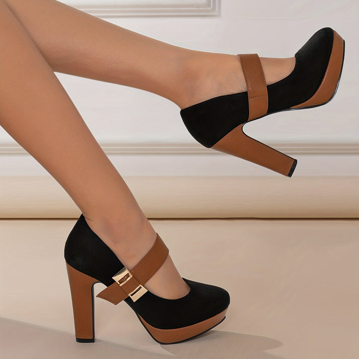 Chantrel - Elegant pumps with square Heels