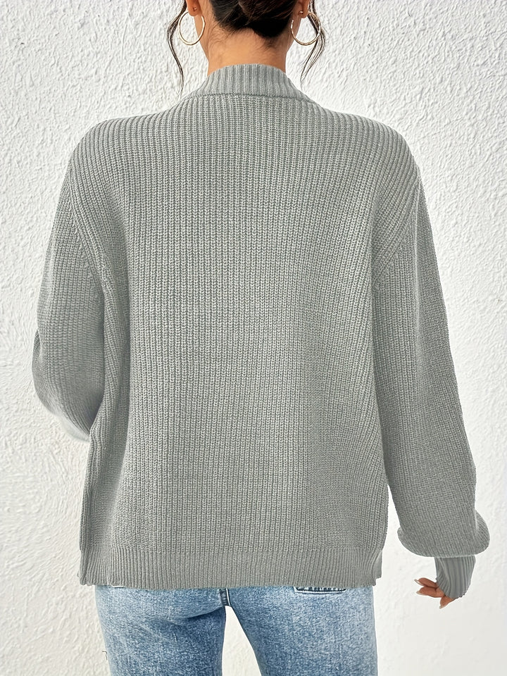 Hillary | Plain Color Front Button Cardigan