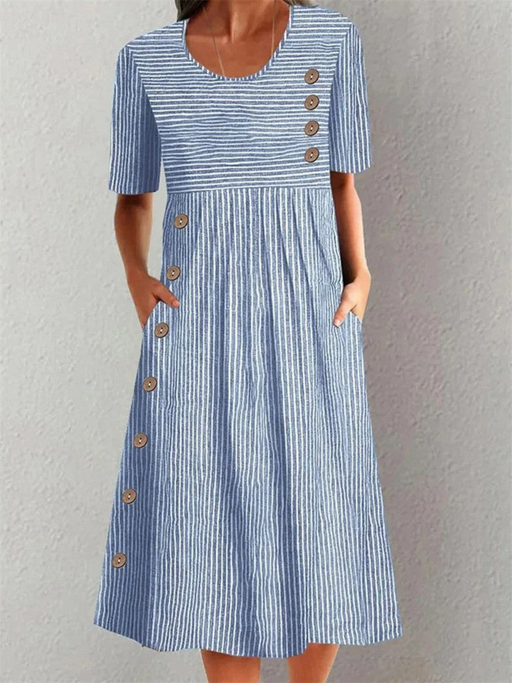 Hailey | Flowy Striped Midi Dress