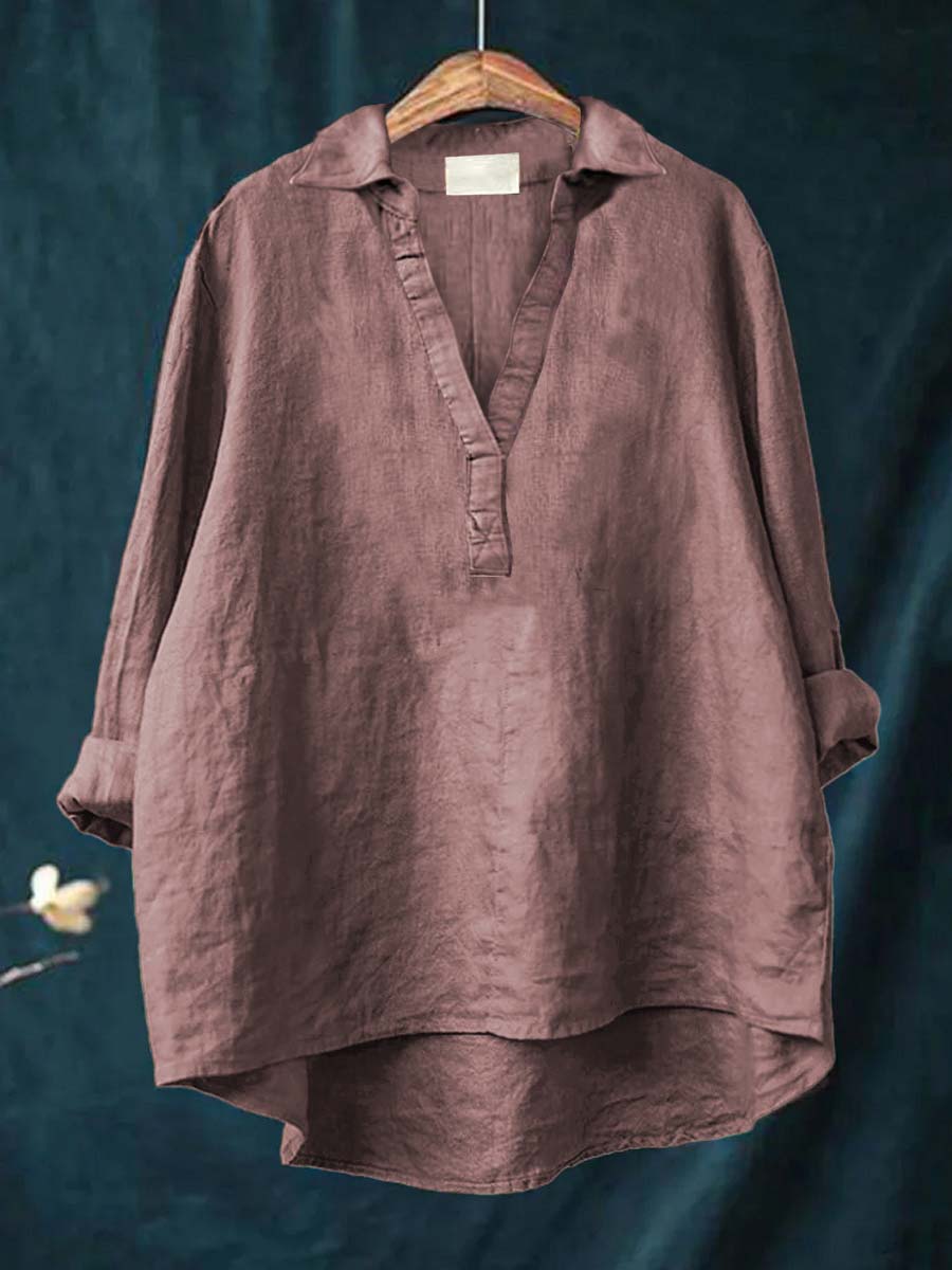 Andrea | Elegant Linen Summer Blouse — product