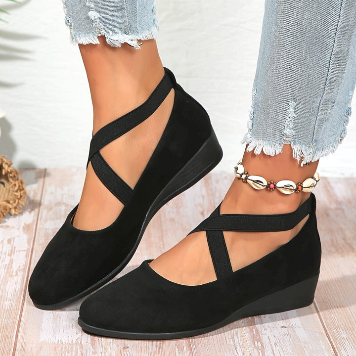Elise - Ballerina Flats with Criss-Cross Straps