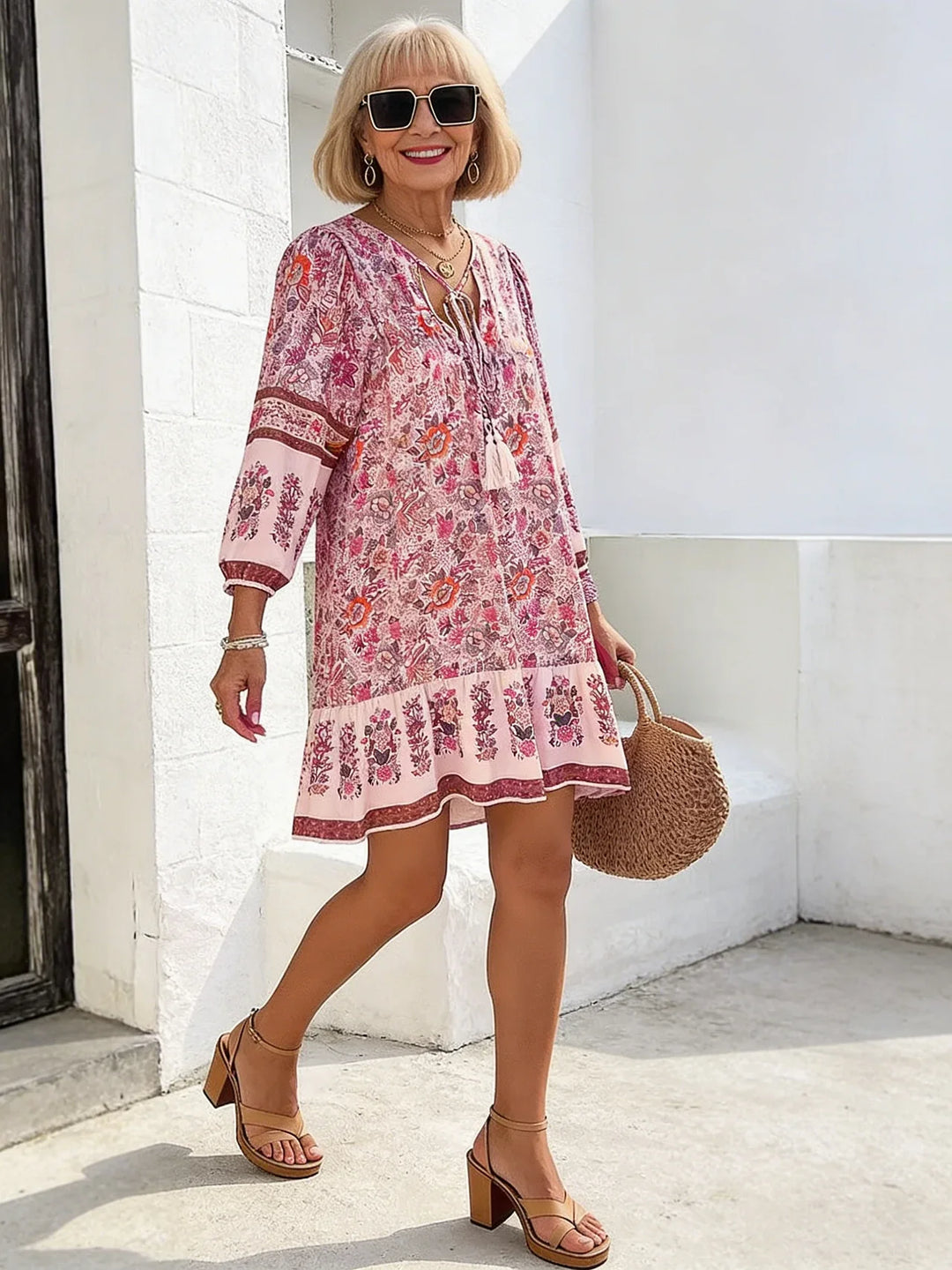 Elara | Bohemian V-Neck Dress