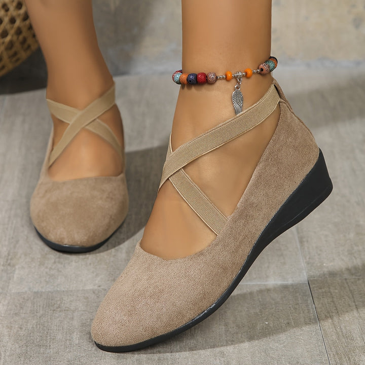 Elise - Ballerina Flats with Criss-Cross Straps
