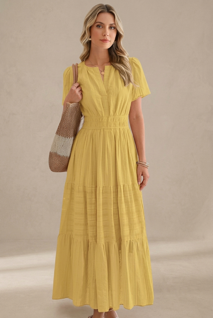 Mia | Ruched-Waist Maxi Dress