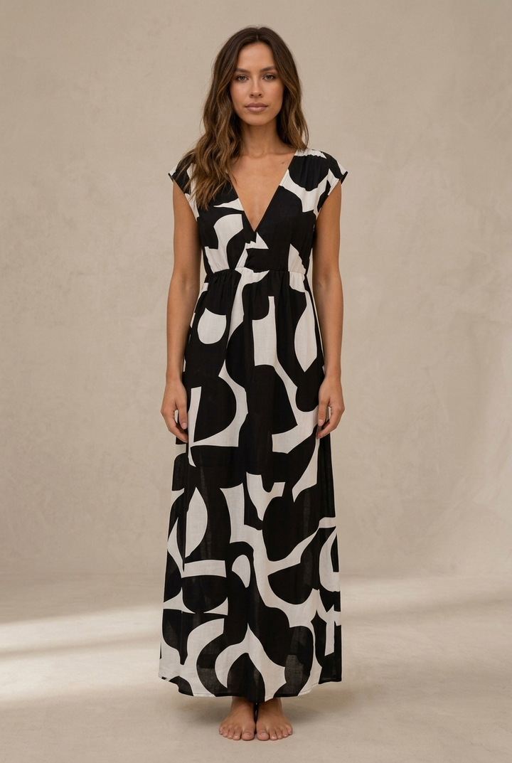 Camryn | Vibrant Print Flowy Midi Dress
