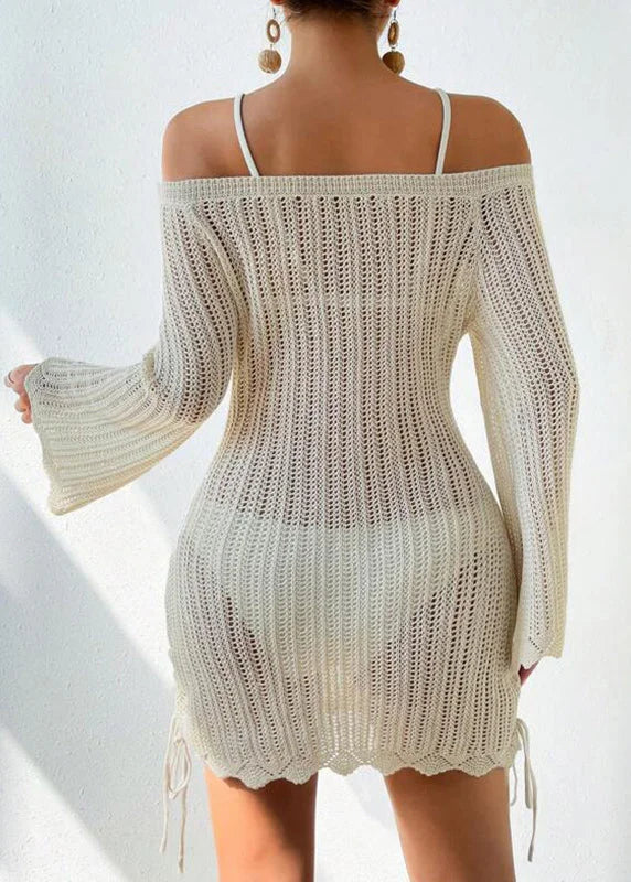 Boholita - Off the shoulder Knitted Cover Up Dress