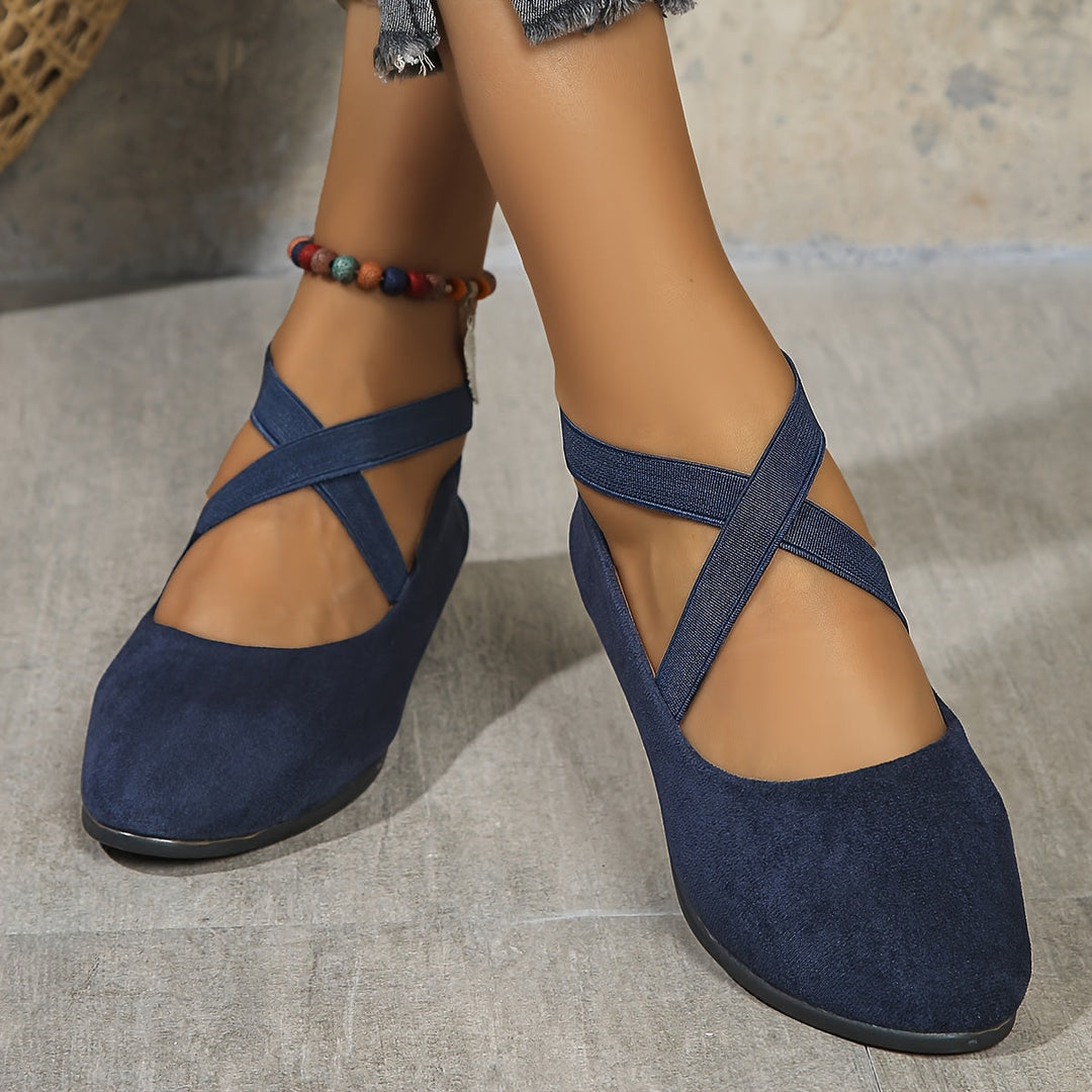 Elise - Ballerina Flats with Criss-Cross Straps