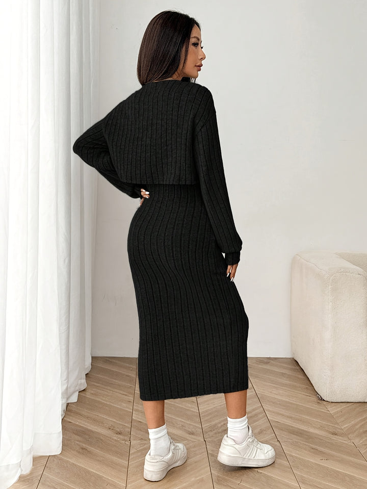 Alexa | Elegante Long Sleeve Top and Jacket Set