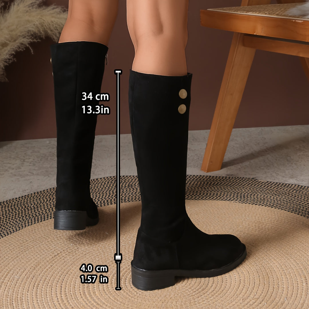 Chantel - Classy Buttoned Soft Boots