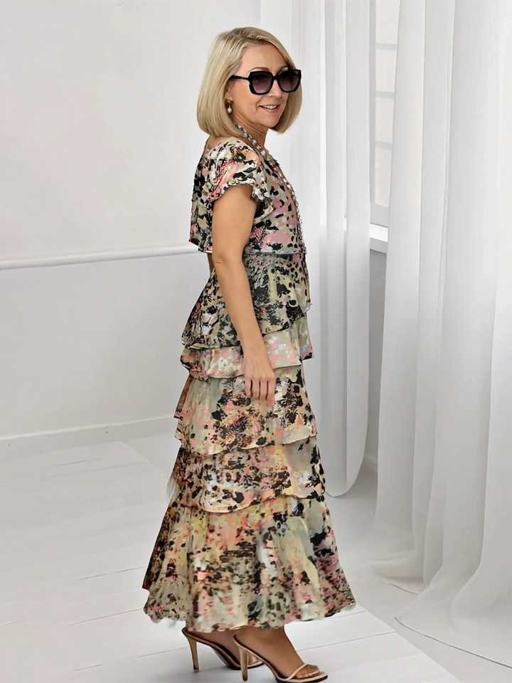 Lilliana | Elegant Comfort Floral Maxi Dress