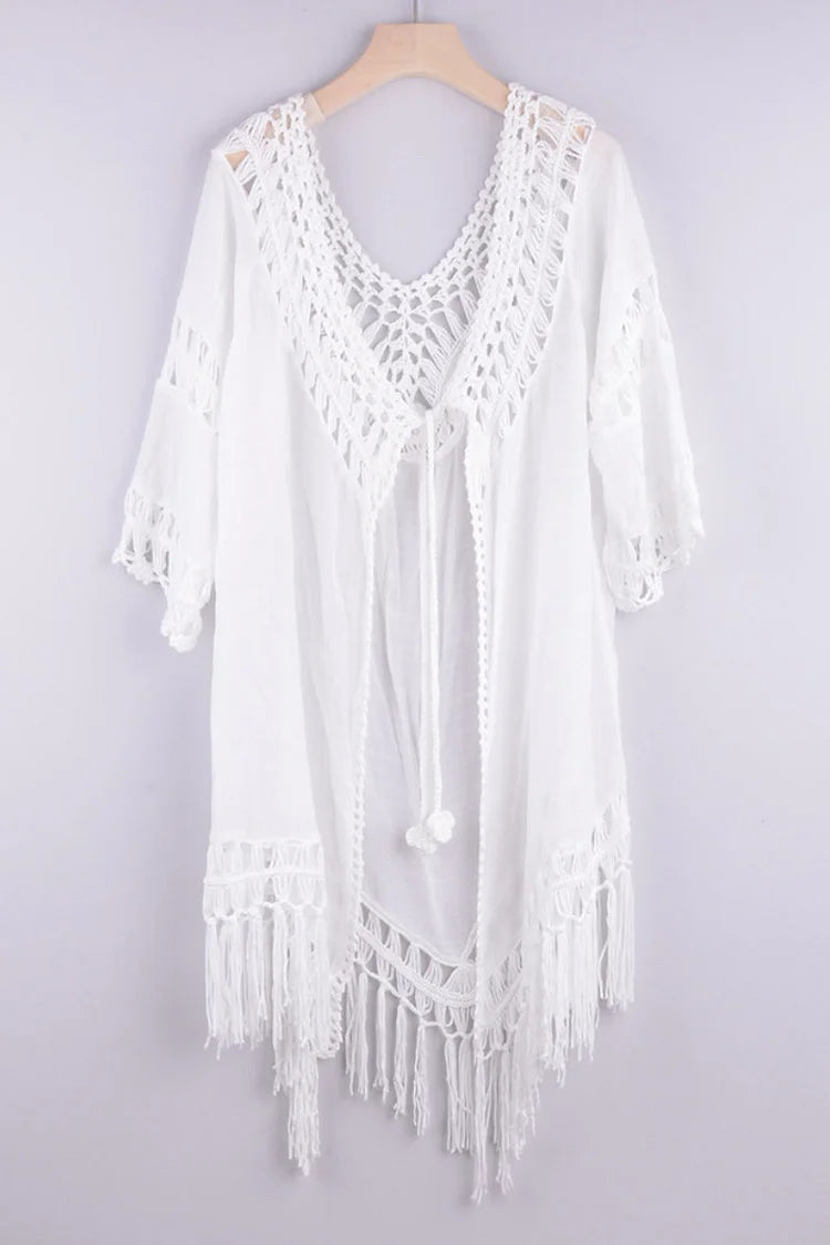 Boholita - Hollow-Out Loose Fit Beach Dress