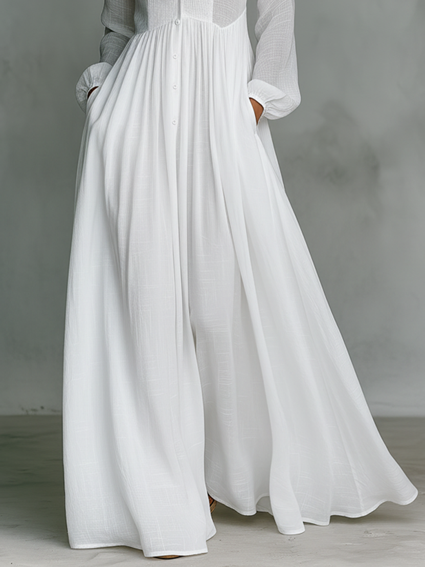 Kinsley | Flowy Front-Button Maxi Dress