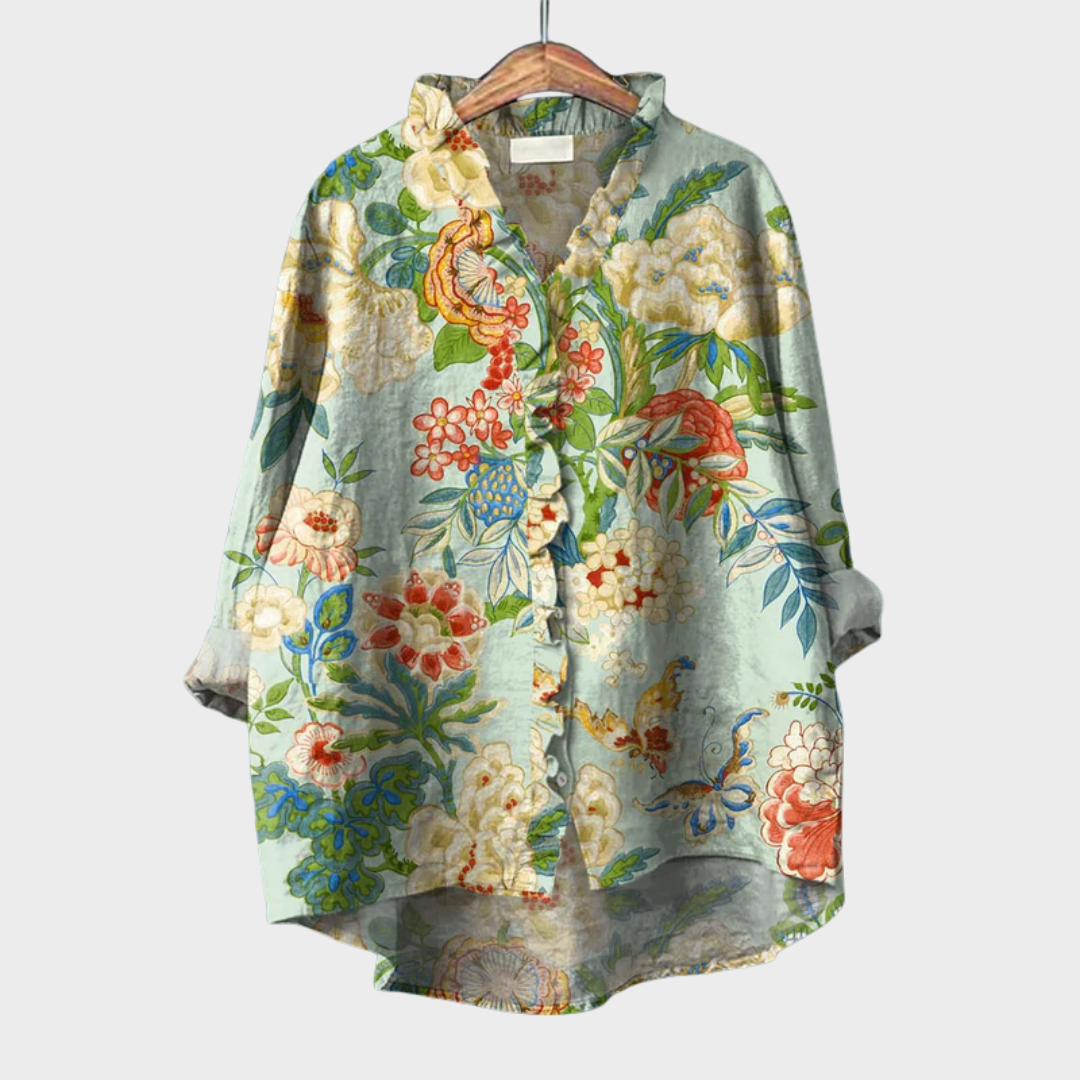 Grace | Elegant Linen Summer Blouse — product
