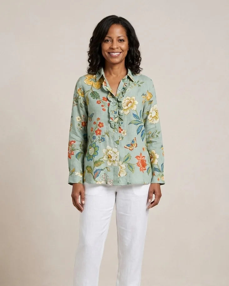 Grace | Elegant Linen Summer Blouse
