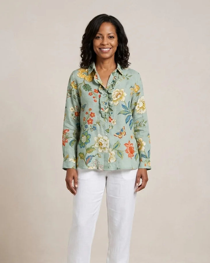 Grace | Elegant Linen Summer Blouse