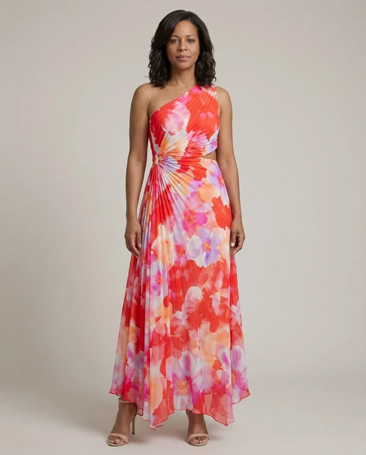 Clara | Vibrant Tropical Evening Dress — Floral Print