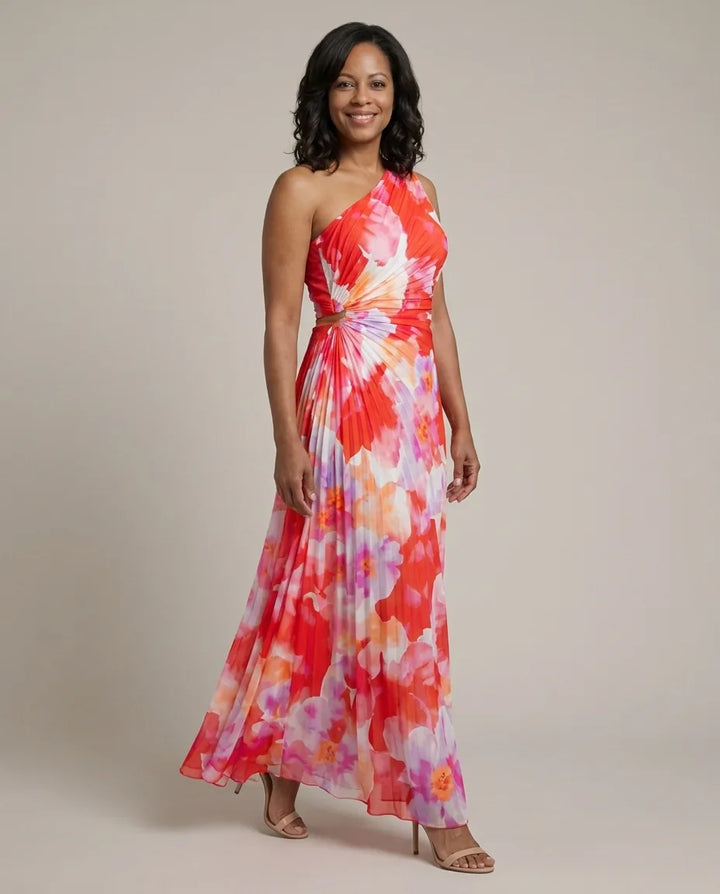 Clara | Vibrant Tropical Evening Dress — Floral Print