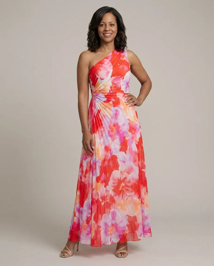 Clara | Vibrant Tropical Evening Dress — Floral Print
