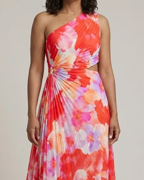 Clara | Vibrant Tropical Evening Dress — Floral Print