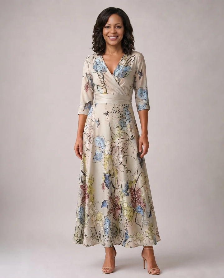 Madison | Chic Floral Print Wrap Maxi Dress — Floral