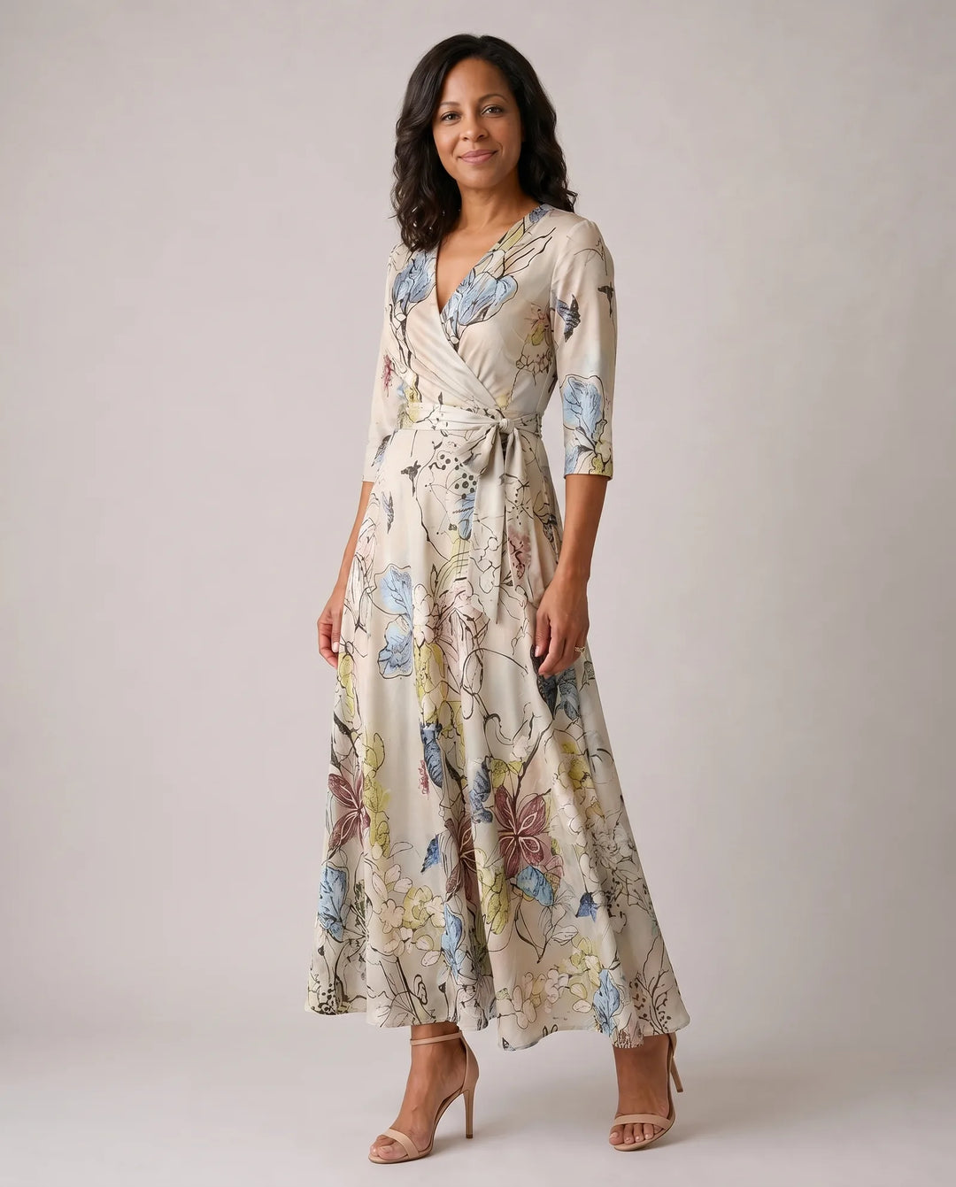 Madison | Chic Floral Print Wrap Maxi Dress — Floral