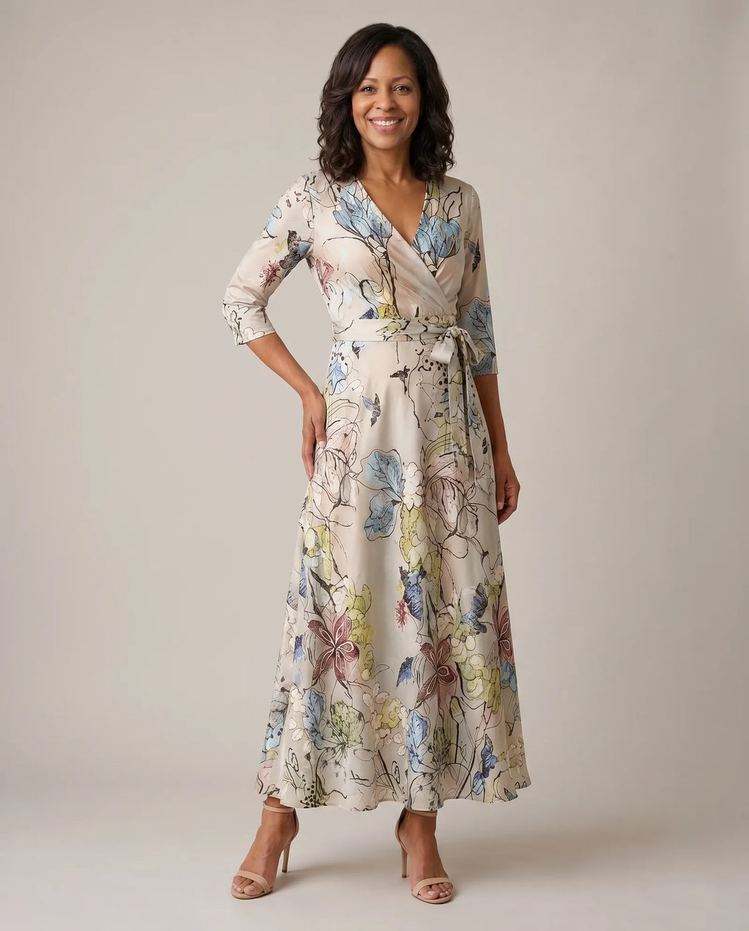 Madison | Chic Floral Print Wrap Maxi Dress — Floral