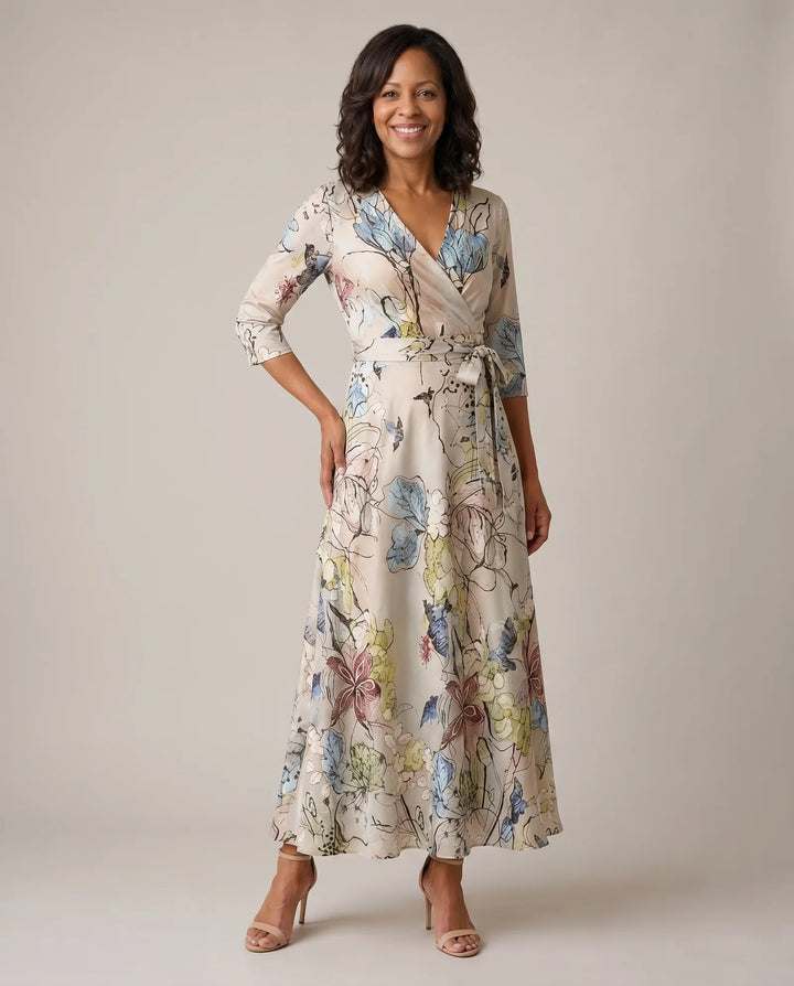 Madison | Chic Floral Print Wrap Maxi Dress — Floral