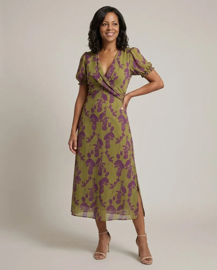 Victoria | Relaxed Floral Midi Dress — Floral