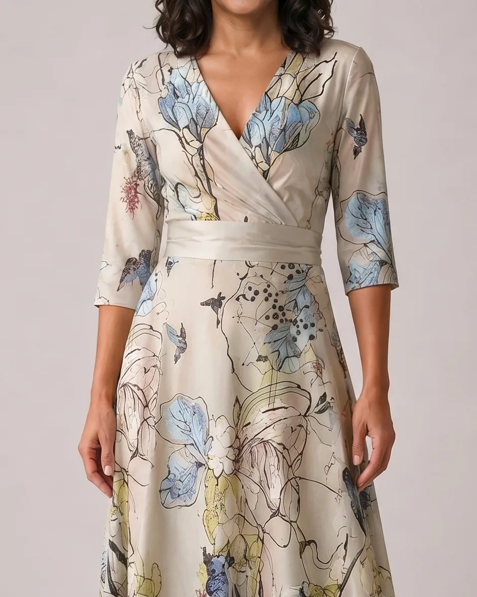 Madison | Chic Floral Print Wrap Maxi Dress — Floral